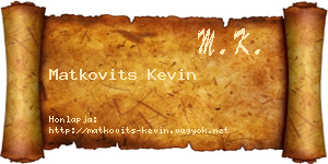 Matkovits Kevin névjegykártya
