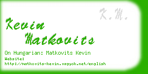 kevin matkovits business card
